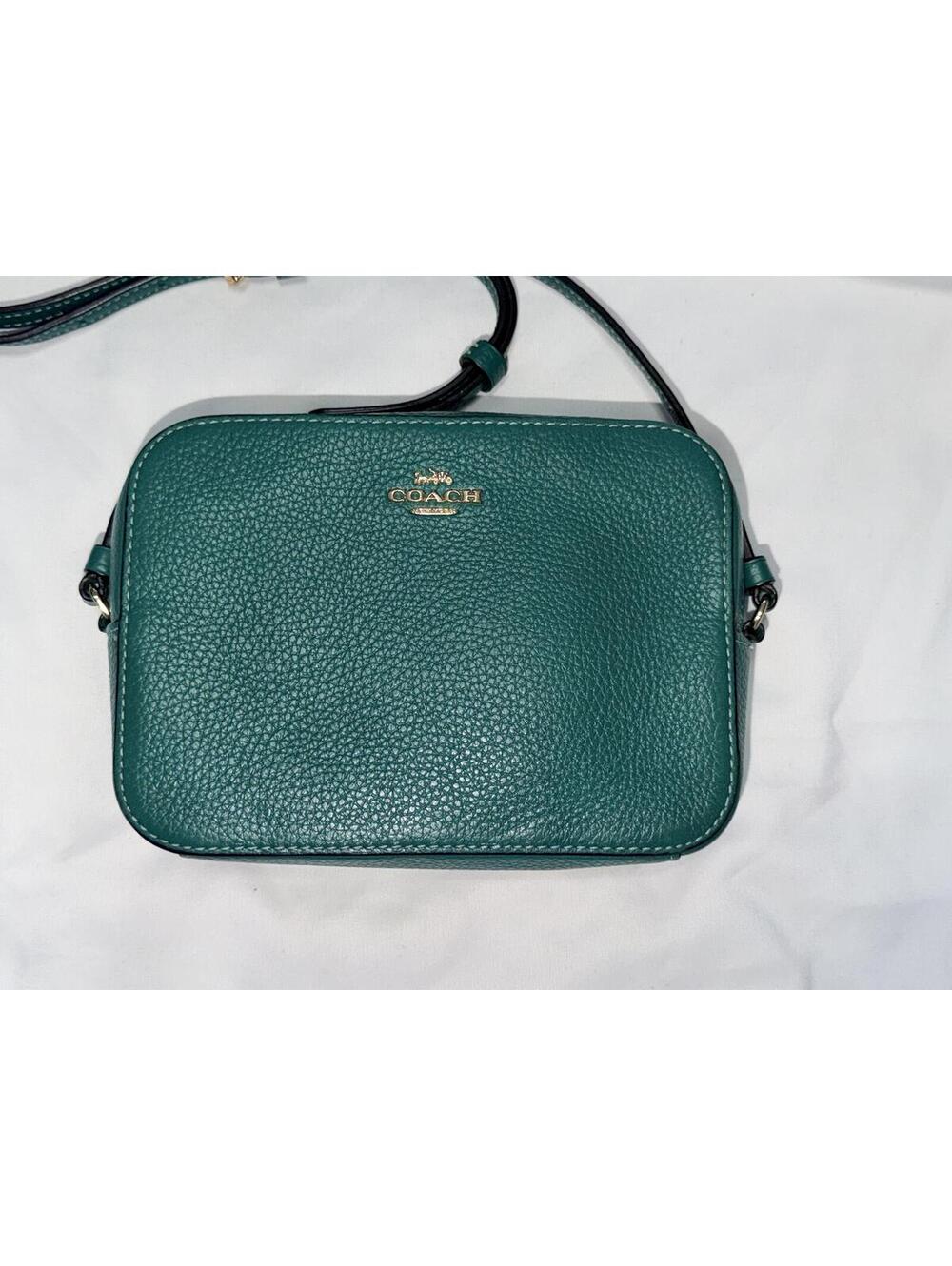 Coach Mini Camera Bag in Pebbled Leather Jade Green